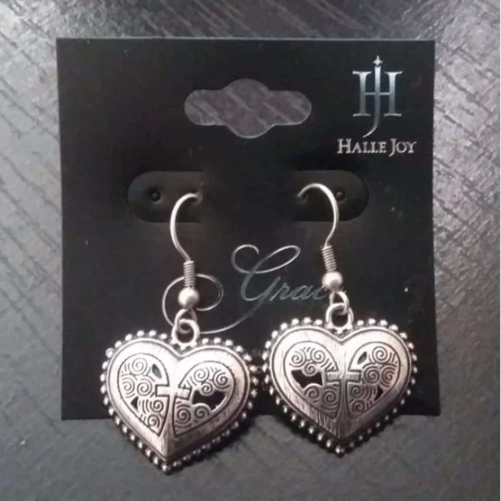 Halle Joy GRACE Heart Earrings